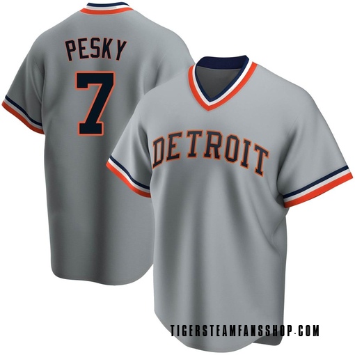 Youth Detroit Tigers Johnny Pesky Replica Gray Road Cooperstown Collection Jersey