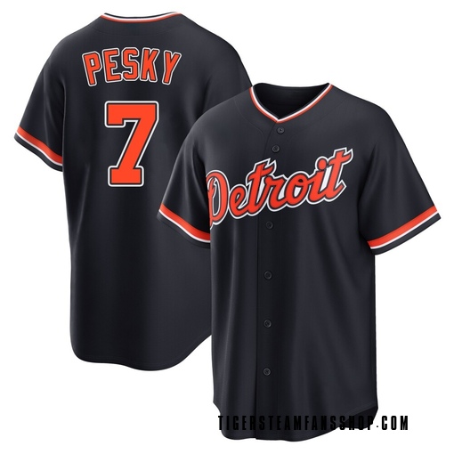 Youth Detroit Tigers Johnny Pesky Replica Navy Alternate 2nd Jersey