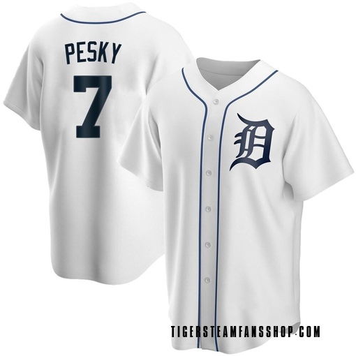 Youth Detroit Tigers Johnny Pesky Replica White Home Jersey