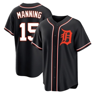 Youth Detroit Tigers Matt Manning Replica Black Fashion Out Jersey