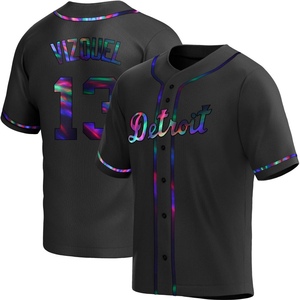 Youth Detroit Tigers Omar Vizquel Replica Black Holographic Alternate Jersey
