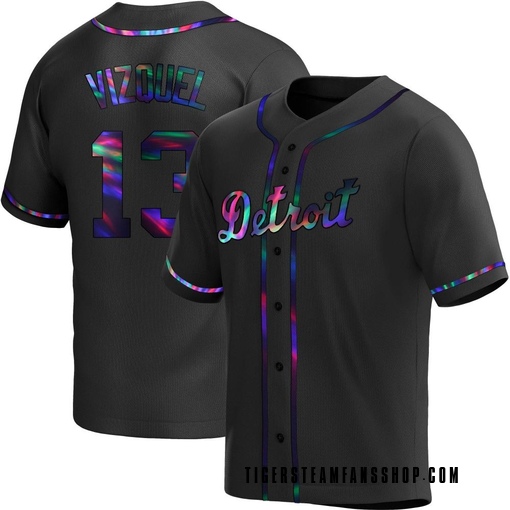 Youth Detroit Tigers Omar Vizquel Replica Black Holographic Alternate Jersey