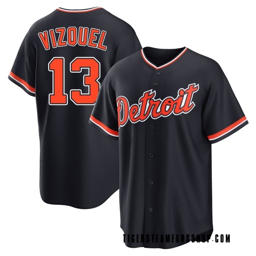 Youth Detroit Tigers Omar Vizquel Replica Navy Alternate 2nd Jersey